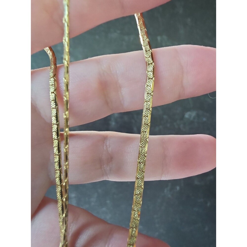 Gold Tone Metal Chain Necklace Vintage Costume Jewelry